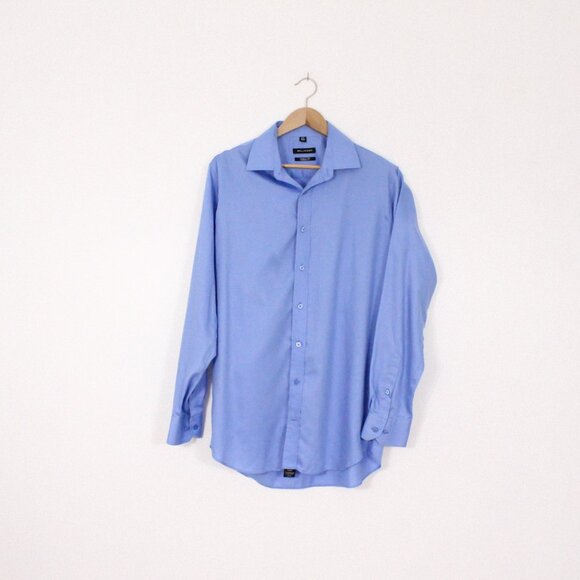 *Mens Bellisimo Blue Button Up Dress Shirt - Picture 2 of 6